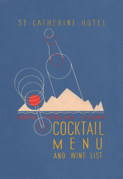St Catherine Hotel Cocktails, Catalina Island 1941 | Vintage Menu Art - cover menu