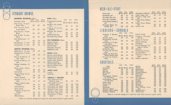 St Catherine Hotel, Catalina Island 1941 | Vintage Menu Art – drinks