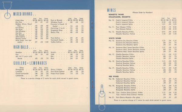 St Catherine Hotel, Catalina Island 1941 | Vintage Menu Art – drinks