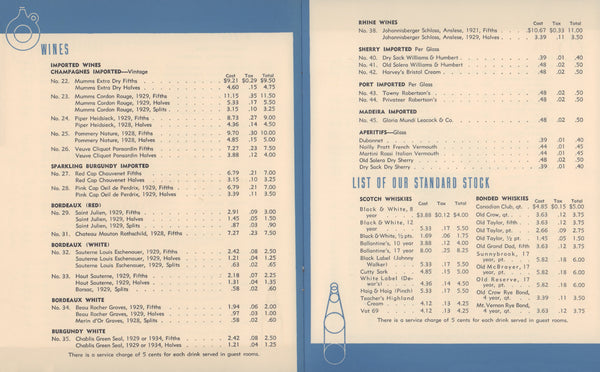 St Catherine Hotel, Catalina Island 1941 | Vintage Menu Art – wines