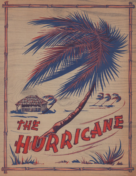 The Hurricane Nightclub 2, New York, 1940s | Vintage Menu Art - menu cover from the hurricane