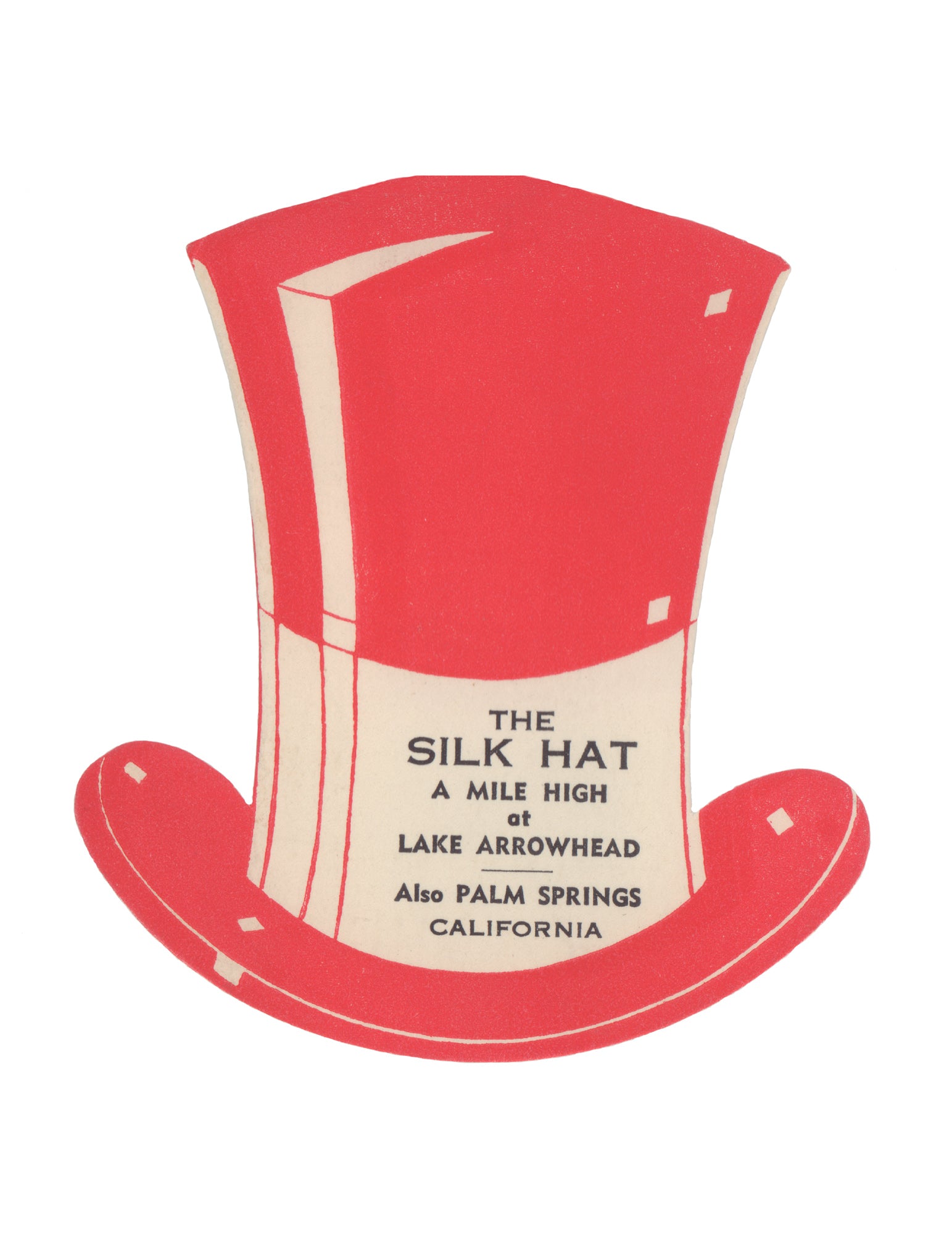 The Silk Hat, Palm Springs 1930s | Vintage Menu Art – Front 