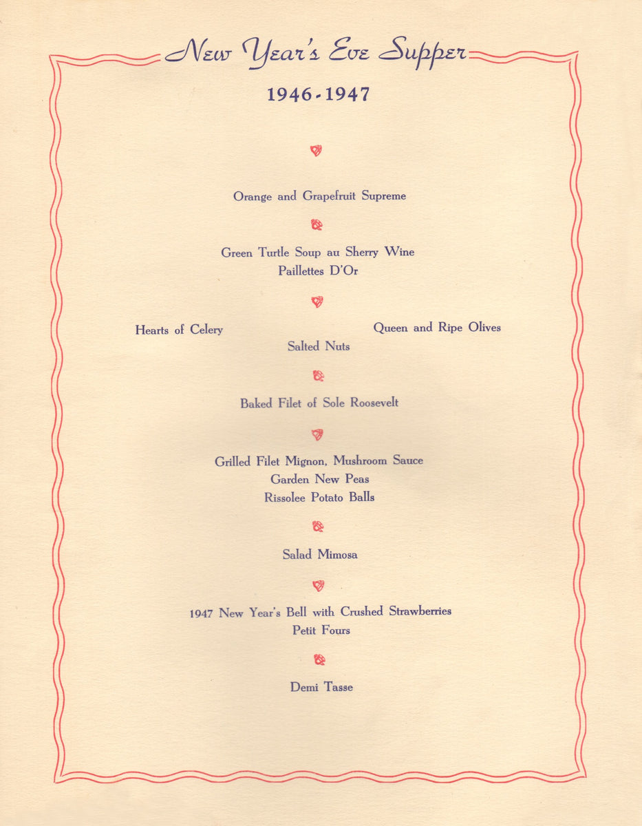 The Roosevelt Grill, New York 1946 Menu Art – Vintage Menu Art