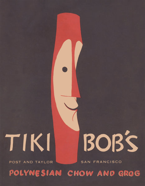 Tiki Bob's, San Francisco 1960s Tiki Menu Art