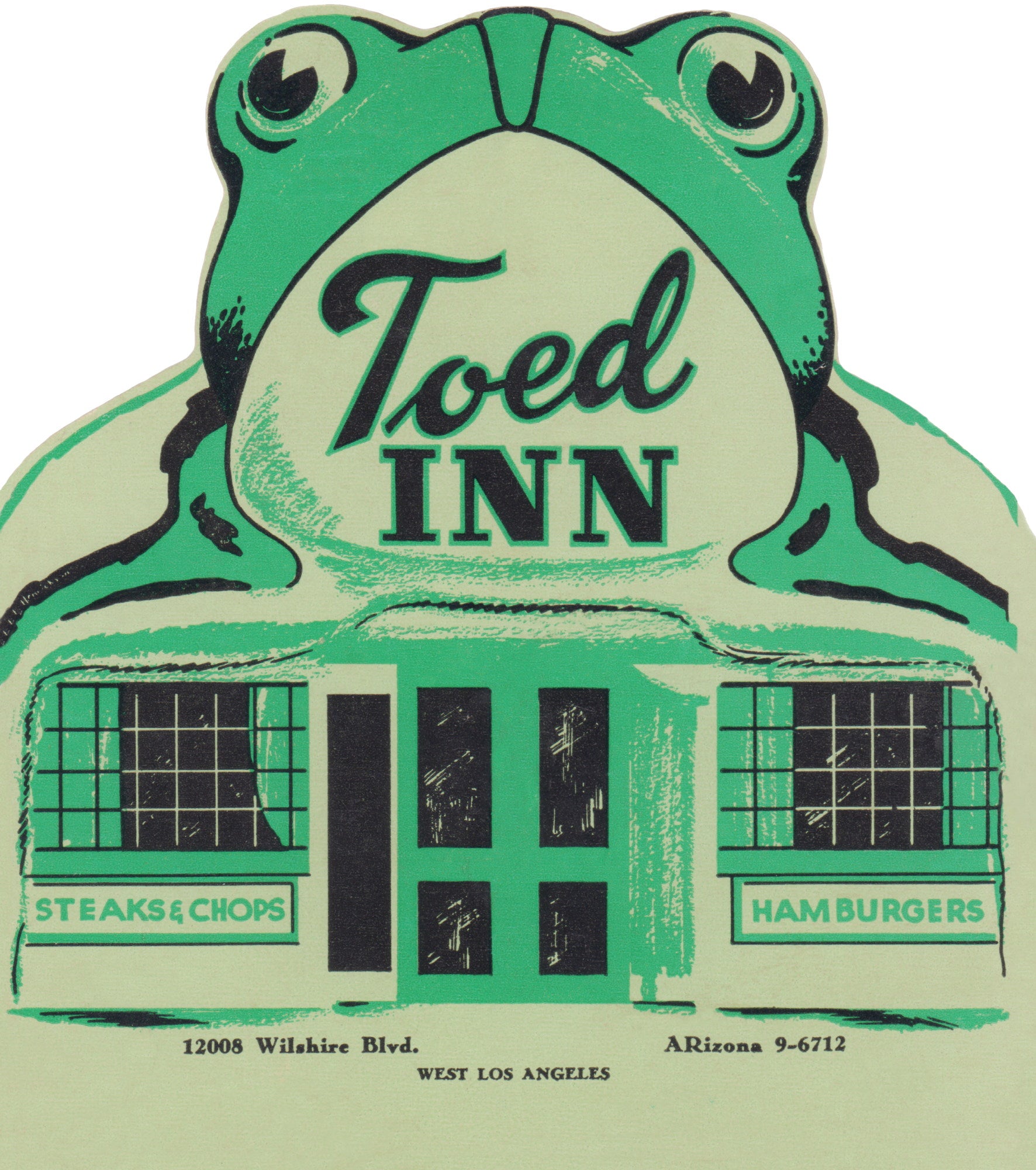 Toed Inn, Los Angeles 1953 | Vintage Menu Art - cover