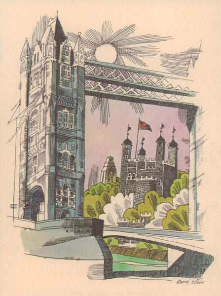 TWA, London Tower Bridge 1960s | Vintage Menu Art - cover