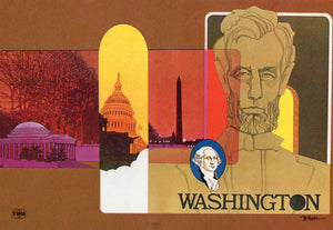 TWA Ambassador Service, Washington Menu Art by Bob Peak 1973