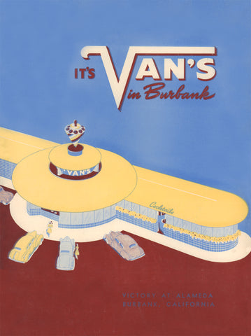 Van's Drive-In, Burbank 1940s Menu Art