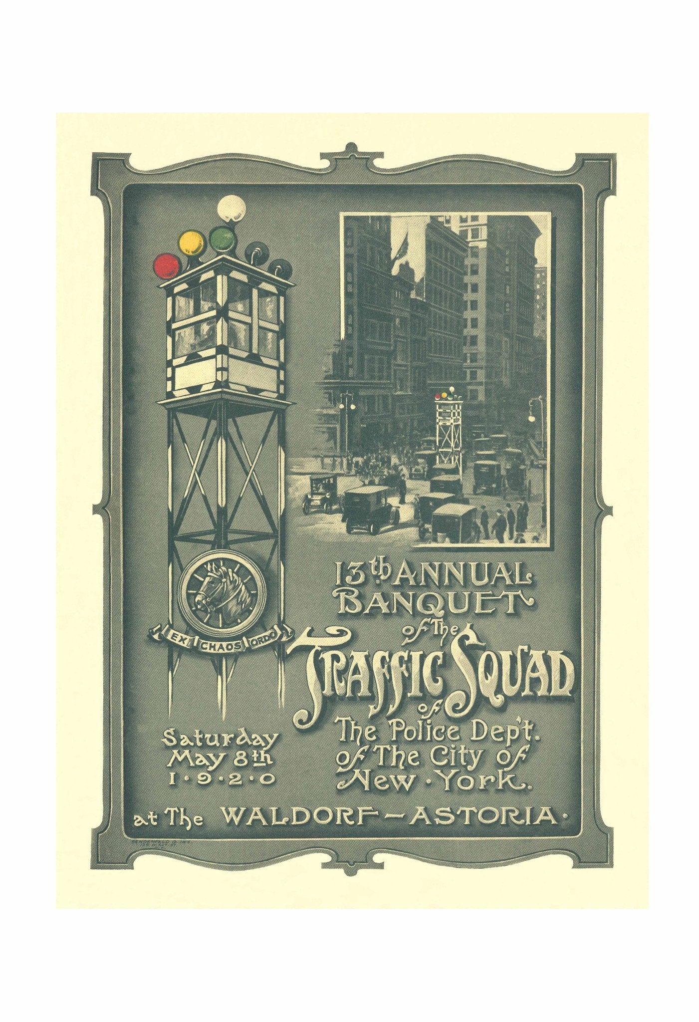 Waldorf-Astoria Hotel 'Police Traffic Squad' New York City 1925