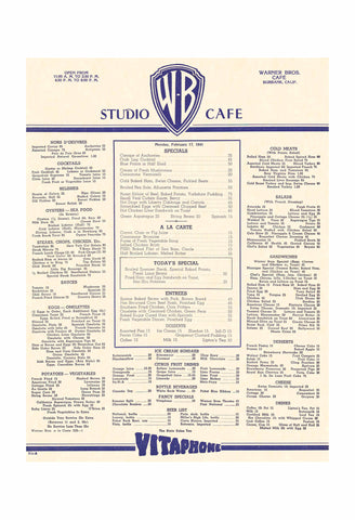 Warner Bros. Studio Canteen Hollywood 1941