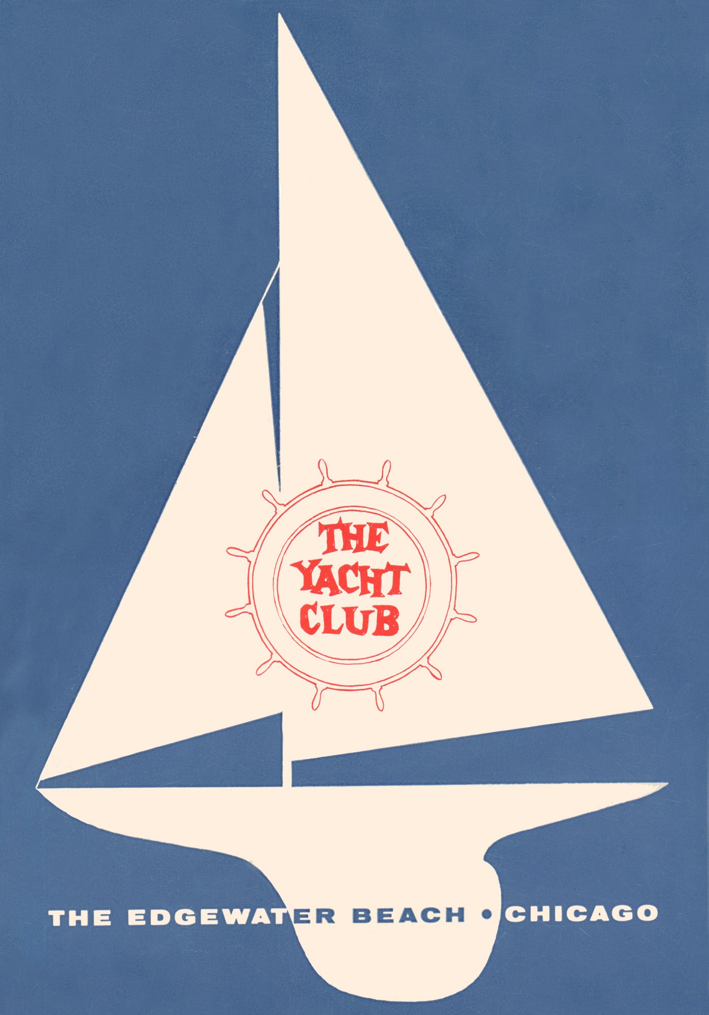 The Yacht Club, Edgewater Beach 1961 Menu Art