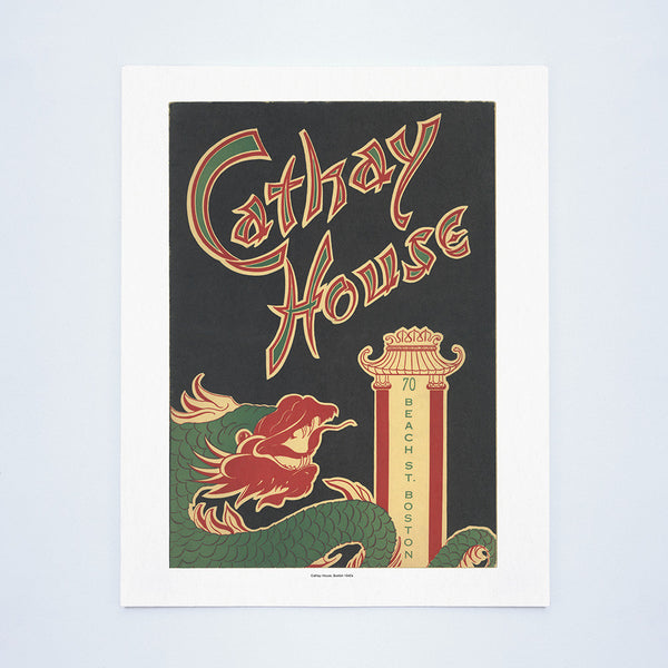 Cathay House, Boston, 1940s Vintage Menu Print