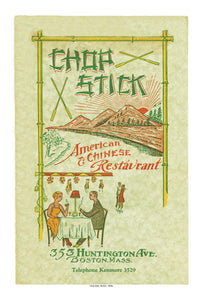 Chopstick, Boston, 1950s Vintage Menu Print