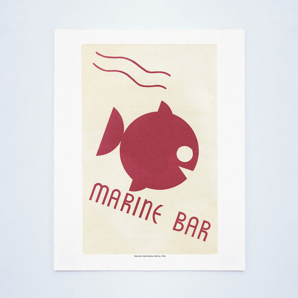 Marine Bar, Santa Catalina, California, 1930s Vintage Menu 